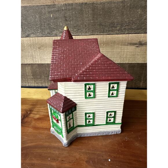 Christmas Village Yuletide Snow Hamlet Victorian Golden Dome In Styrofoam - Picture 4 of 6